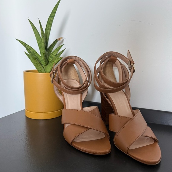 Club Monaco tan leather Valencia strappy platform heel sandals - 36.5 (US 6.5) - Picture 7 of 8